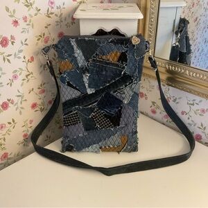 Patchwork Denim Crossbody Bag